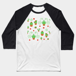 Succulent and Cacti Print Baseball T-Shirt